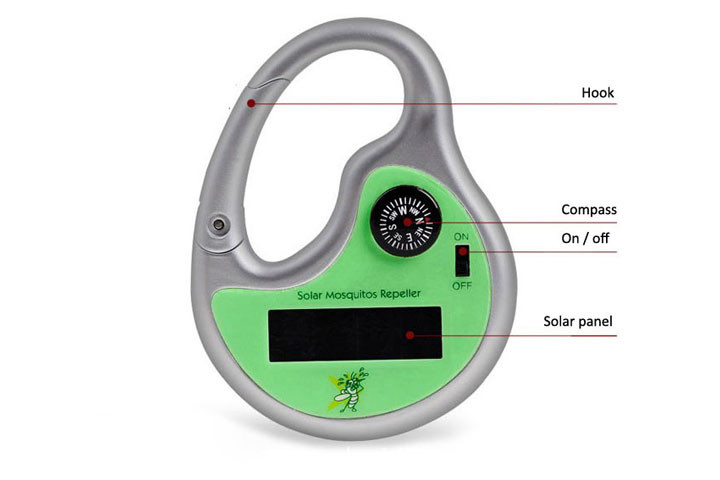 Myggeskræmmer med solceller og kompas 3 