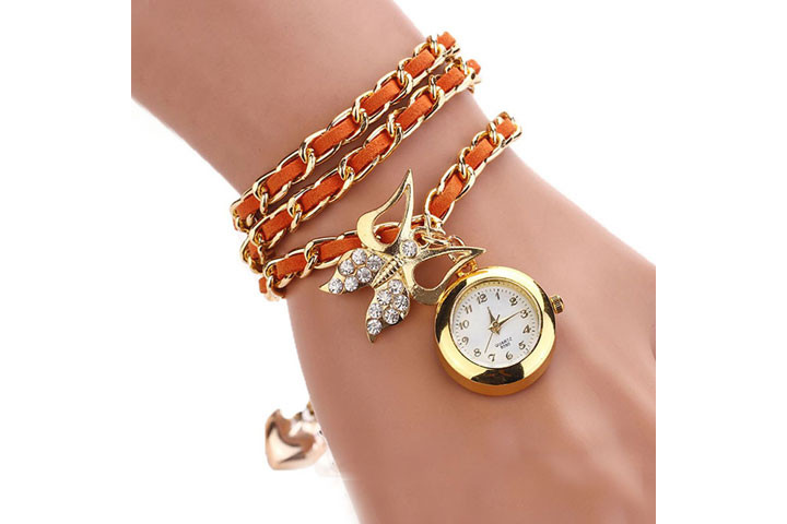 Butterfly Wrap Watch med smukke Cubic Zirconia krystaller 2 