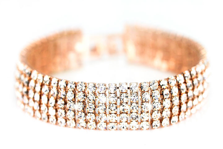 Armbånd med 5 rækkers swarovski element6 