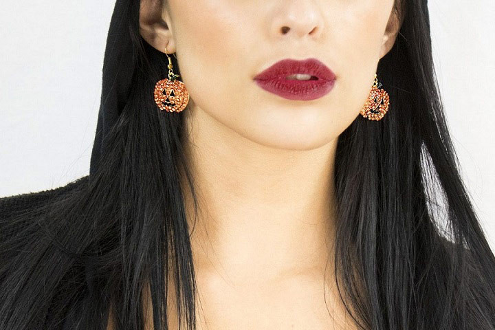 Græskar øreringe, der er perfekte til at pifte ethvert Halloween kostume op med!  2 