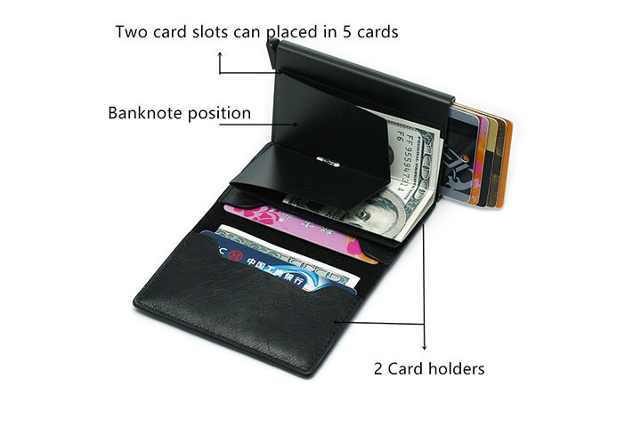 Beskyt dine kreditkort mod kopiering med vores stilfulde kortholder med pop-up feature1 