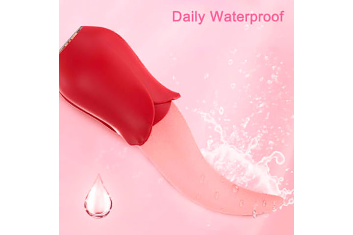 Oplev en helt ny dimension af nydelse med den Realistiske Lickende Tunge Rose Vibrator3 