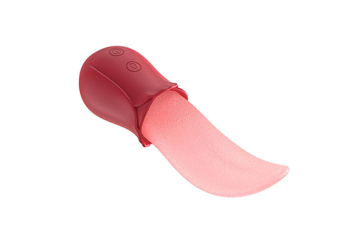 Oplev en helt ny dimension af nydelse med den Realistiske Lickende Tunge Rose Vibrator5 