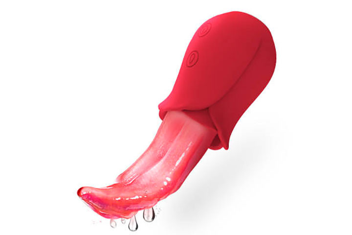 Oplev en helt ny dimension af nydelse med den Realistiske Lickende Tunge Rose Vibrator8 