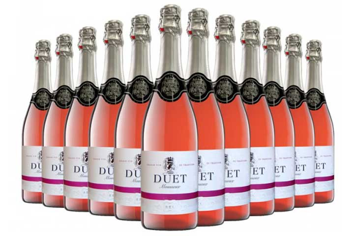 12 flasker DUET sparkling rosé med en smag af eksotiske frugter1 