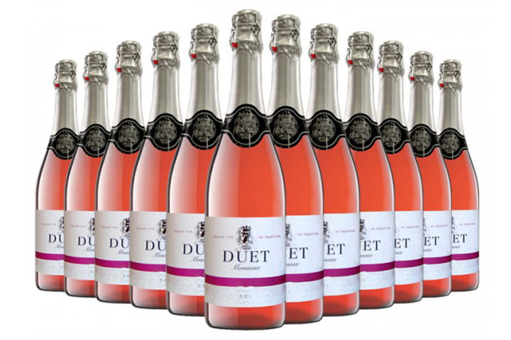 12 flasker DUET sparkling rosé med en smag af eksotiske frugter 1 
