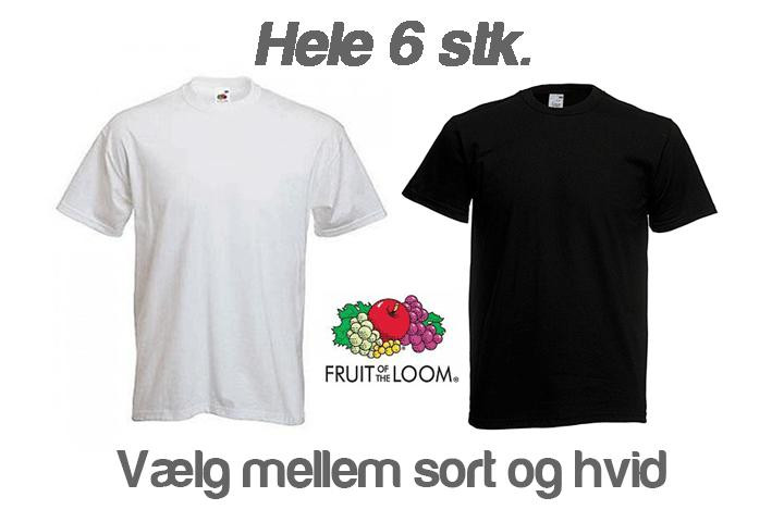 Fyld garderoben med 6 stk. kvalitets T-shirts fra Fruit of the Loom3 