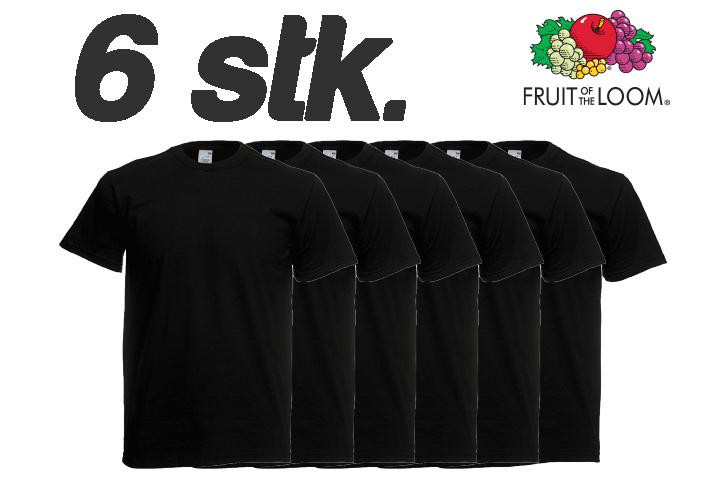 Fyld garderoben med 6 stk. kvalitets T-shirts fra Fruit of the Loom5 