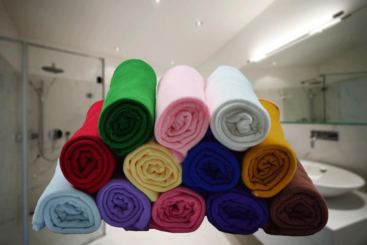 Lækre og lette mikrofiber-håndklæder, der tørrer dobbelt så hurtigt som almindelige håndklæder!5 