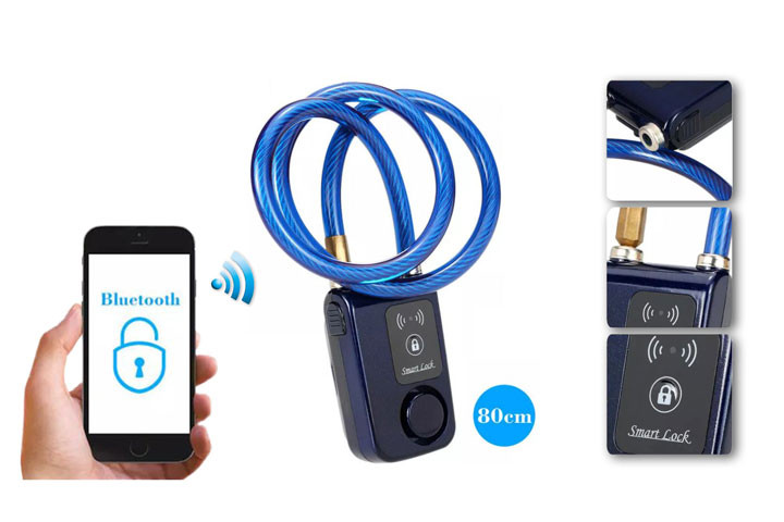 Kabellås med alarm til at sikre din cykel og med app til din mobiltelefon1 