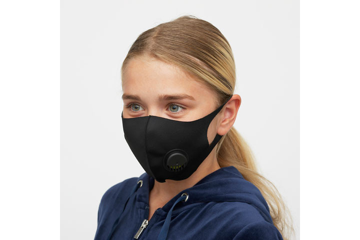 Miljøvenlige sorte vaskbare mundbind med luftventil4 