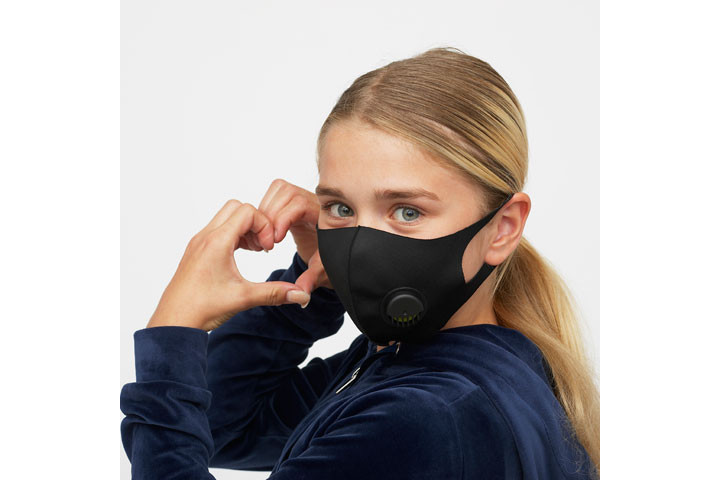 Miljøvenlige sorte vaskbare mundbind med luftventil1 