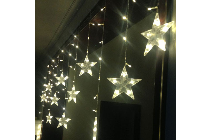 Stjerne istappe-lyskæde med flotte stjerner i kold eller varm hvid1 