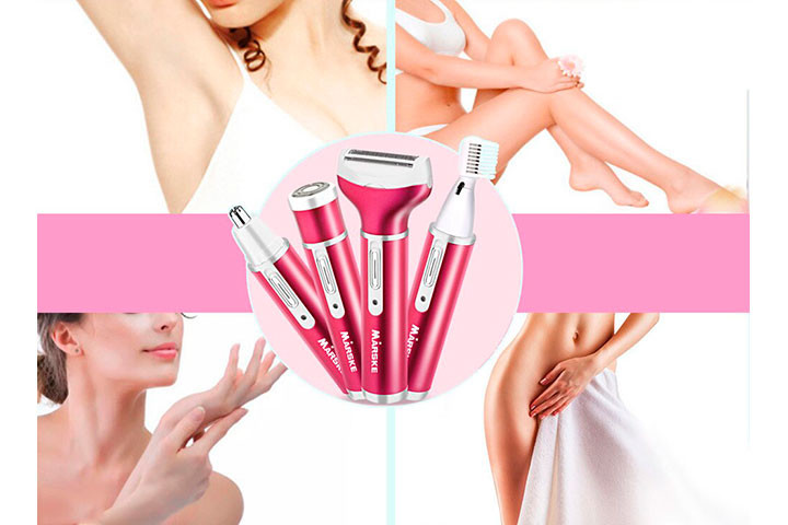 Oplev en alt-i-én hårfjerningsløsning med denne 4-i-1 genopladelige epilator og trimmer, 2 