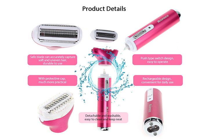 Oplev en alt-i-én hårfjerningsløsning med denne 4-i-1 genopladelige epilator og trimmer, 3 