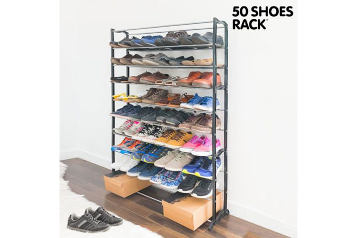 Skostativ med plads til 50 par sko, der gør det lettere at holde orden i gaderoben3 