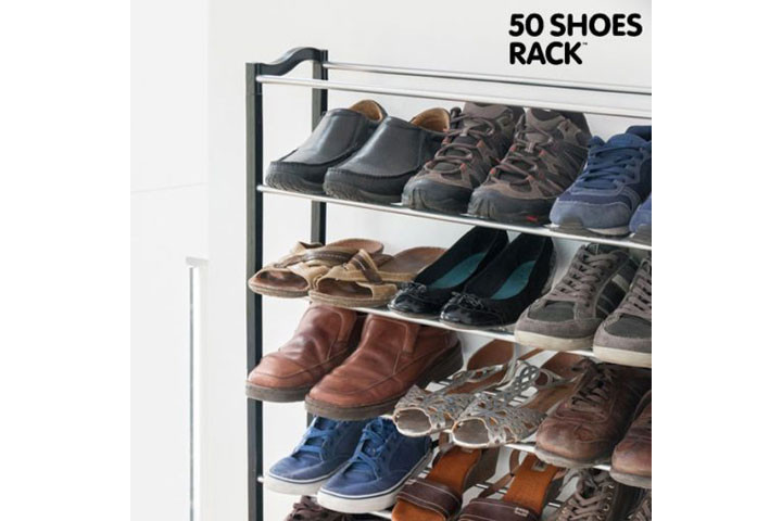 Skostativ med plads til 50 par sko, der gør det lettere at holde orden i gaderoben4 