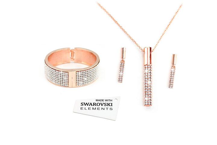 Elegant Vela Tri smykkesæt med armbånd, halskæde og øreringe1 