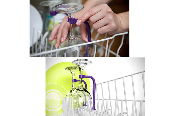 Glasholdere af silikone som beskytter vinglas i opvaskemaskinen4 