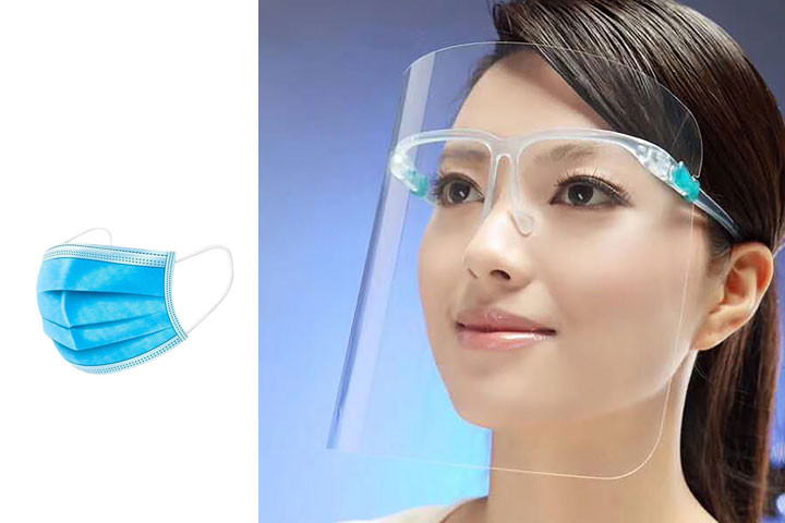 Smarte visir masker der beskytter mod væsker begge veje1 
