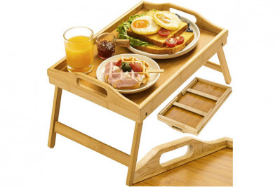 Foldbare bambus morgenmadsbord