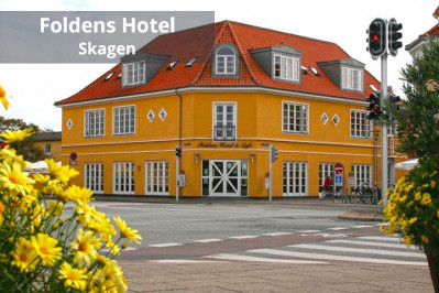 1 overnatning i dobbeltværelse for 2 personer samt menu på Foldens Hotel