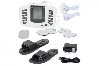 Elektronisk massageapparat med elektropuder og akupunktur-slippers